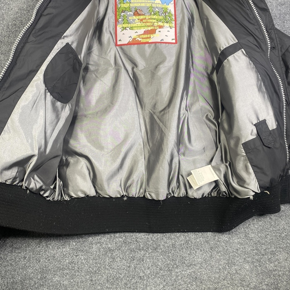 DSQUARED Mountain Range Jacket Mens 48 Black Down Puffer Bomber Hooded Ski Logo - Picture 11 of 12